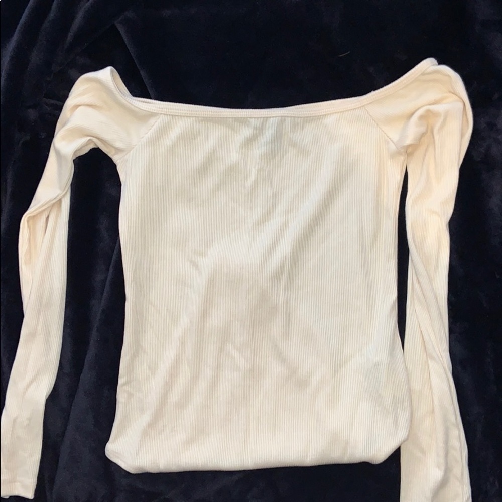 long sleeve off the shoulder yellow bodysuit